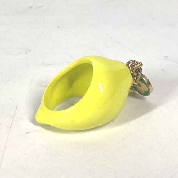 LOUIS VUITTON MP3279 Berg-LV Fruit Lemon Accessories Ring enamel yellow - Picture 3 of 8